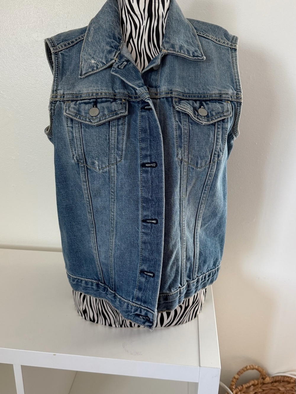GAP Blue Denim Sleeveless Jean Jacket